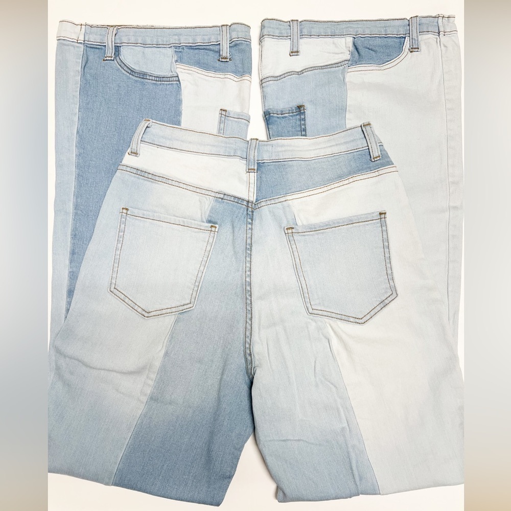 Aphrodite Jeans Womens Patchwork Low Rise Bootcut Flare Jeans Sz 13 - Picture 5 of 7